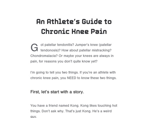 An Athlete’s Information to Continual Knee Ache