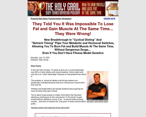 Holy Grail Physique Transformation, Lose Fats and Acquire Muscle, Physique Recomposition, Bulking Up